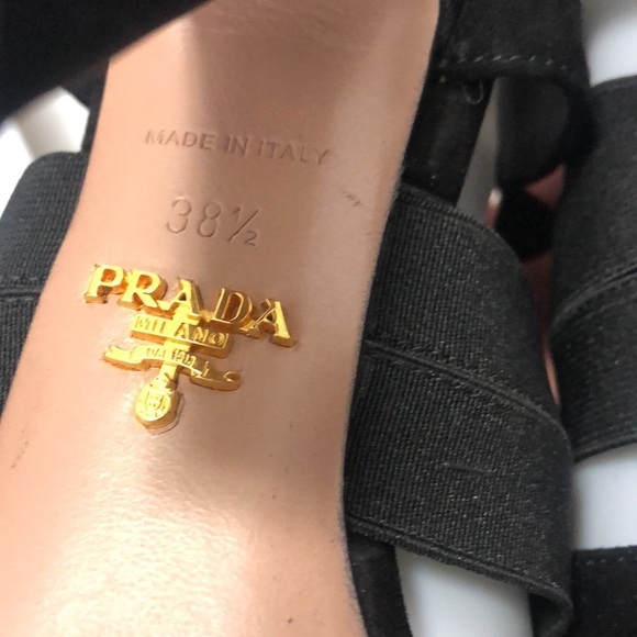Prada strappy black open toe heeled sandals size 8.5 - Picture 9 of 14